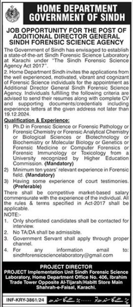 Up-to-date Karachi 2024 Home Department Management Jobs